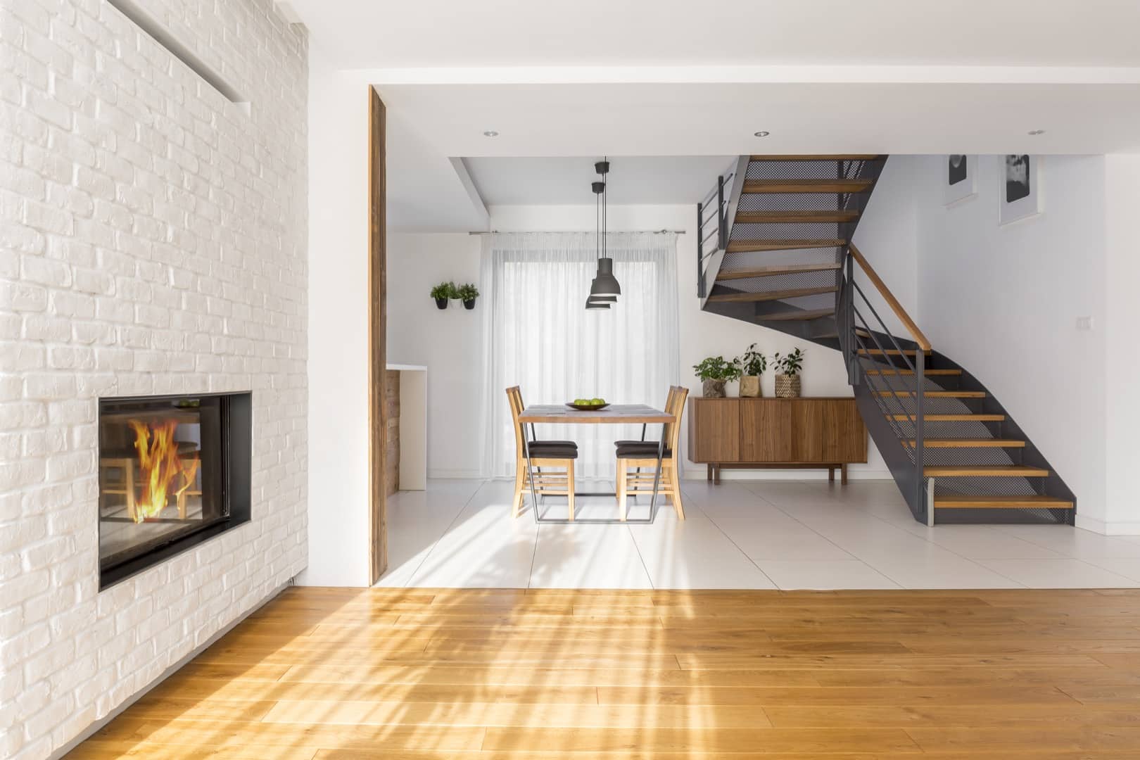 Modern apartment with staircase